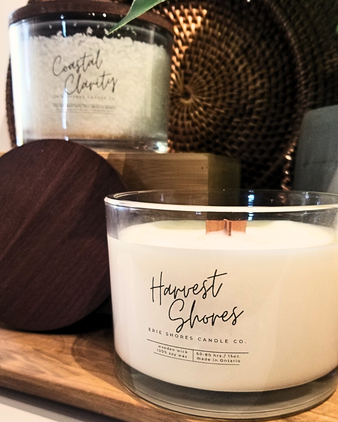 Spa Collection - Harvest Shores 15oz Candle featuring Coastal Clarity Bath Salts