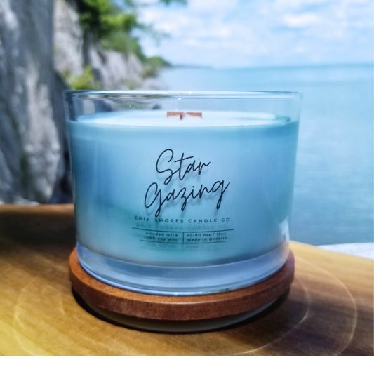 Marbled Star Gazing Soy Wax Wooden Wick 15oz Candle