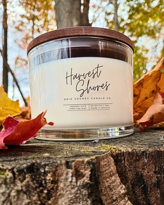 Harvest Shores Soy Wax Wooden Wick 15oz Candle