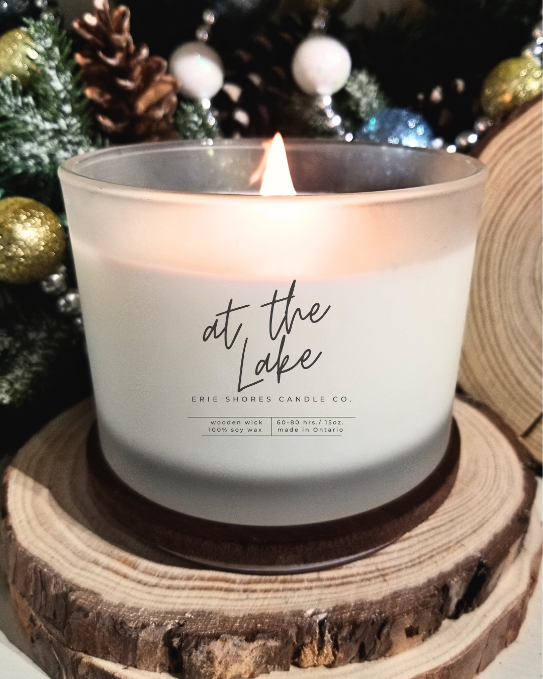 At the Lake Soy Wax Wooden Wick 15oz Candle
